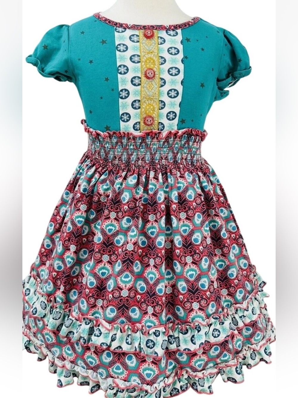 Girls Matilda Jane Teal Floral Stars Friends Forever Clover Dress